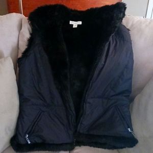 COLDWATER CREEK FAUX FUR LINED VEST